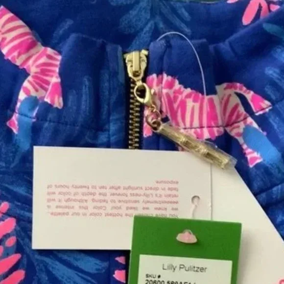 SOLD! Lilly Pulitzer Skipper Popover NWT XS Royal Purple Dazzle Zip UPF 50+ NEW - Picture 4 of 16